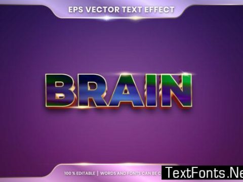 Text Effect in 3D Brain Words