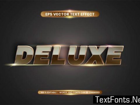 Text Effect in 3D Deluxe Words Text