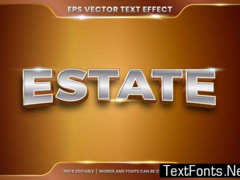 Text Effect in 3D Estate Words