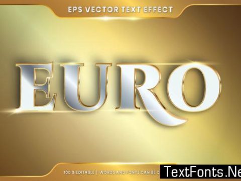 Text Effect in 3D Euro Words Text Effect