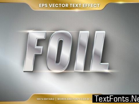 Text Effect in 3D Foil Words Text Effect