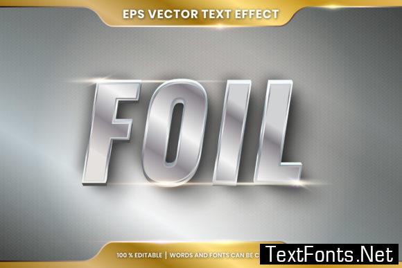 Text Effect in 3D Foil Words Text Effect