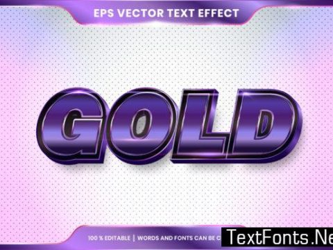 Text Effect in 3D Gold Words Font Styles