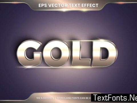 Text Effect in 3D Gold Words Text Effect