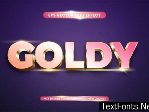 Text Effect in 3D Goldy Words Text