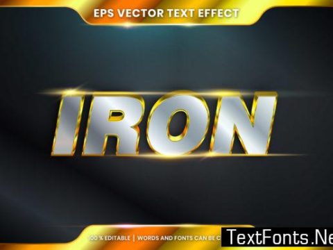 Text Effect in 3D Iron Words