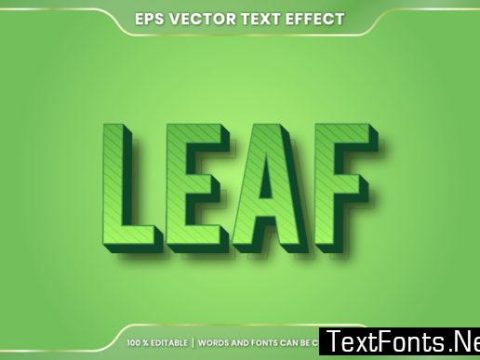 Text Effect in 3D Leaf Words Font Styles