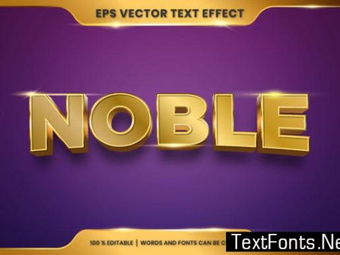 Text Effect in 3d Noble Words Text Effect