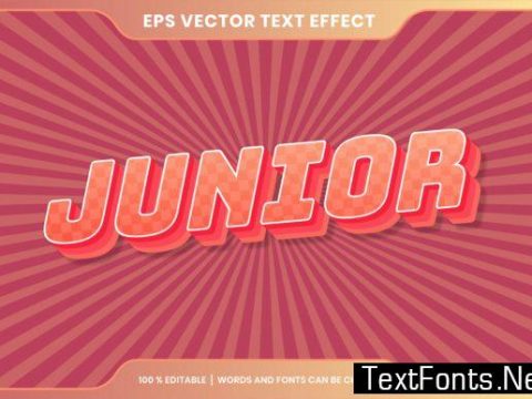 Text Effect in 3D Pastel Color Junior