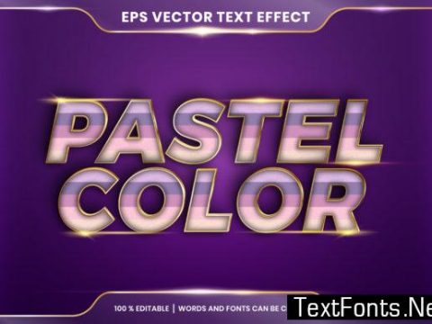 Text Effect in 3D Pastel Color Words