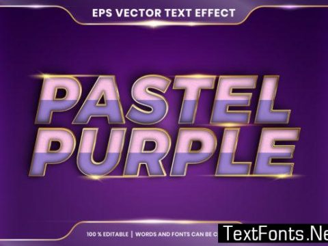 Text Effect in 3D Pastel Purple Words