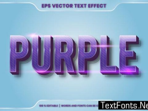 Text Effect in 3D Purple Words