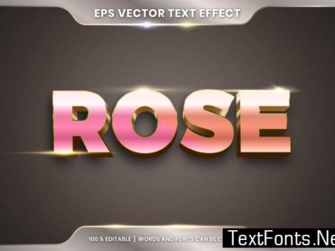 Text Effect in 3D Rose Words