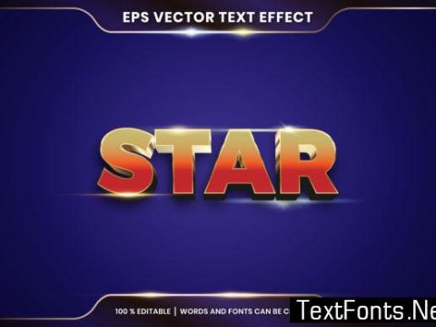 Text Effect in 3D Star Words Text Effect