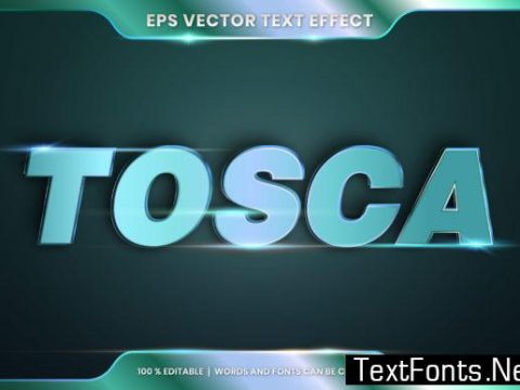 Text Effect in 3D Tosca Words Font Style