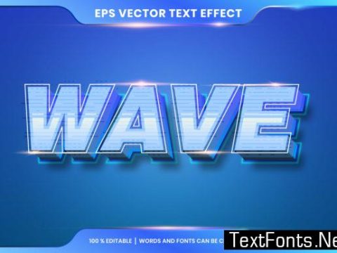 Text Effect in 3D Wave Words Font Styles