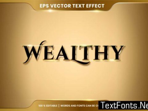 Text Effect in 3D Wealthy Words Text