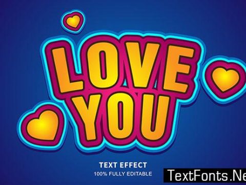 Text Effect - Love Sticker Colorful