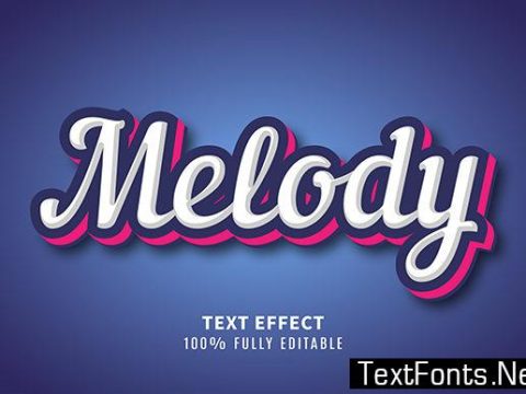 Text Effect - Melody Sticker Style