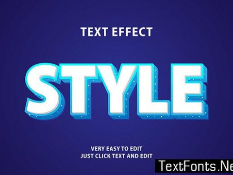 Text Effect - Modern 3d Style Blue