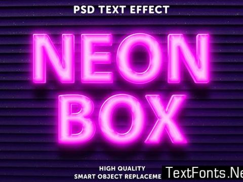 Text Effect - Neon Box Pink Color