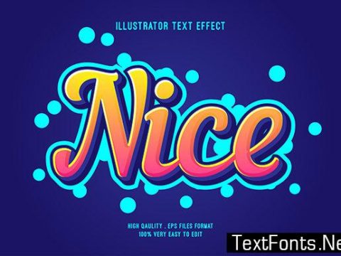 Text Effect - Nice Bubble Blue