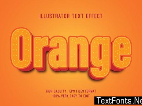 Text Effect - Orange Bold 3D Text Style