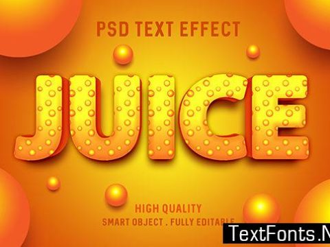 Text Effect - Orange Juice Style