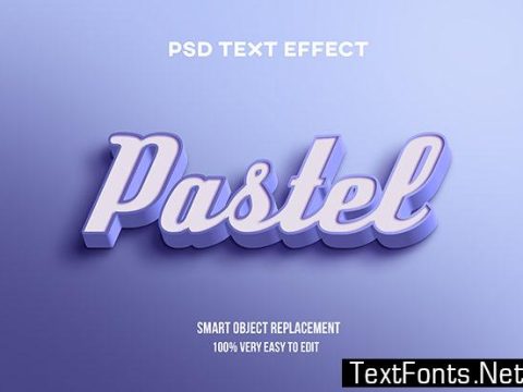 Text Effect - Pastel Blue Style Modern