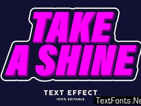 Text Effect - Pink Shine Modern Style