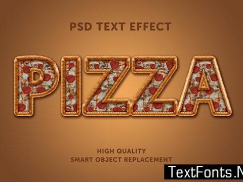 Text Effect - Pizza Realistic Style