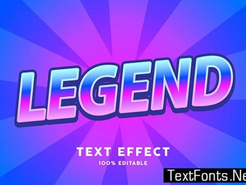 Text Effect - Purple Blue Comic Zoom