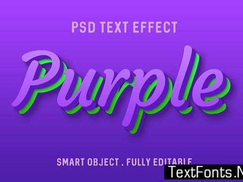 Text Effect - Purple Layered Green Style