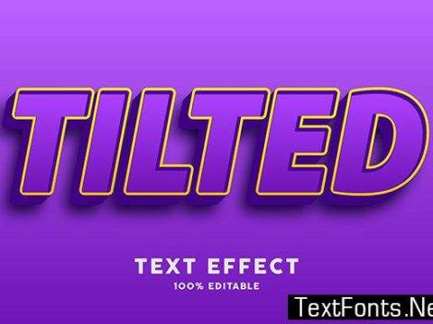 Text Effect - Purple with Gold Outline