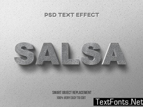 Text Effect - Realistic Concrete on Wall