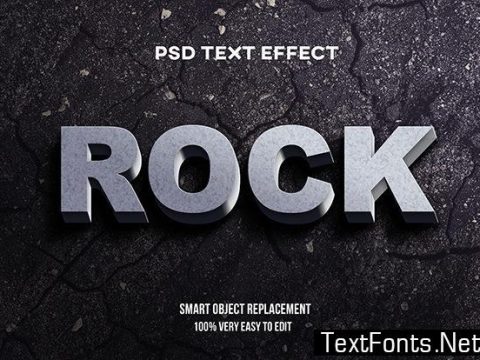 Text Effect - Realistic Rock Text Style