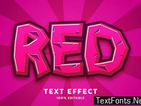 Text Effect - Red Cartoon Style