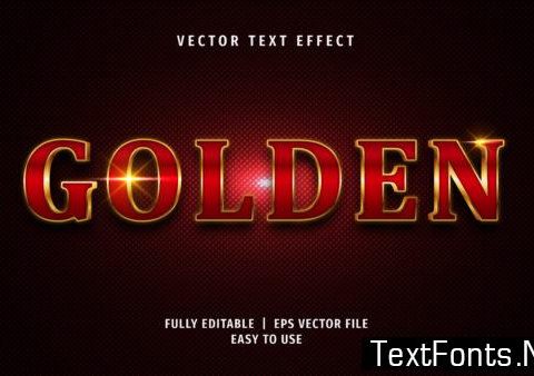 Text Effect - Red Golden Text Style