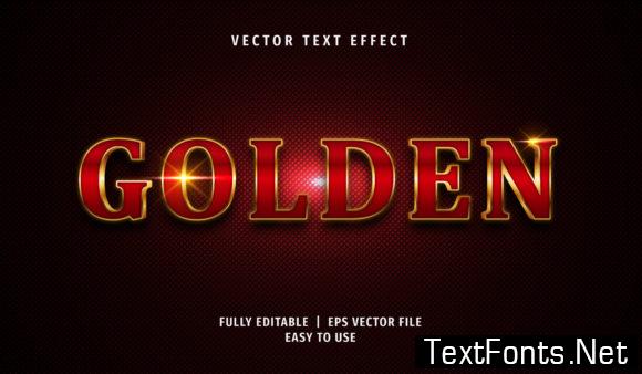 Text Effect - Red Golden Text Style