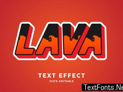 Text Effect - Red Lava Sticker Modern