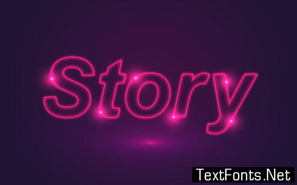 Text Effect - Red Neon Glow Outline