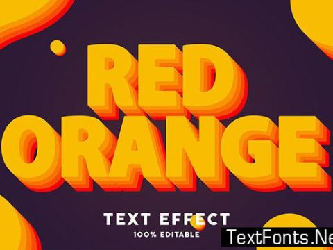 Text Effect - Red Orange Layered Modern