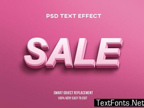 Text Effect - Red Pastel Style Text