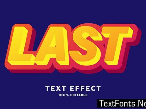 Text Effect - Red Yellow Modern