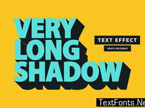 Text Effect - Retro Modern Long Shadow