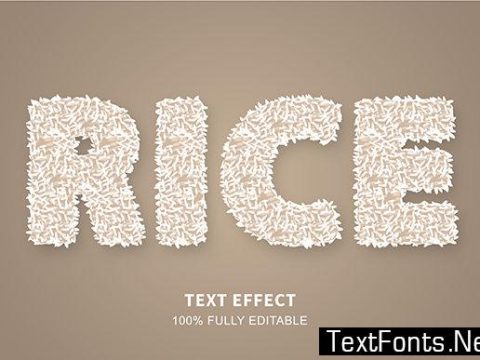 Text Effect - Rice Food Style