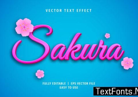 Text Effect - Sakura Text Style