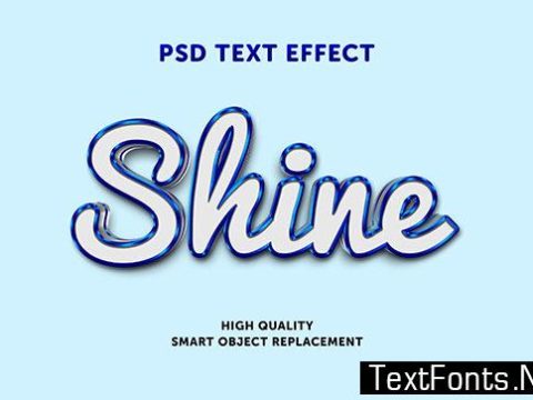 Text Effect - Shine Blue White