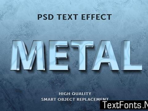 Text Effect - Silver Metal Shiny