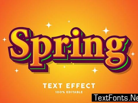 Text Effect - Spring Modern Retro Style